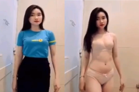 Gái xinh làm ở điện máy xanh eo thon
